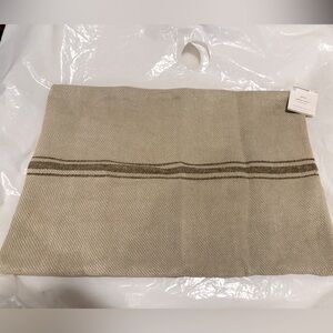 New Rare 2017 Pottery Barn Grainsack Stripe Lumbar Pillow Cover - 14 X 20” Tans
